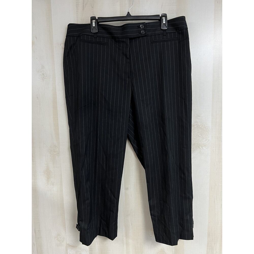 Lane Bryant Black Pinstripe Cropped Pants - NWT